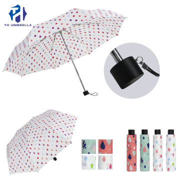 Fashion Aluminum Gift Windproof Umbrella/Compact 21 Inch Manual Open & 3 Folding Umbrella for Lady